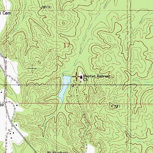 Topographic Map of Baptist Retreat Church, AL