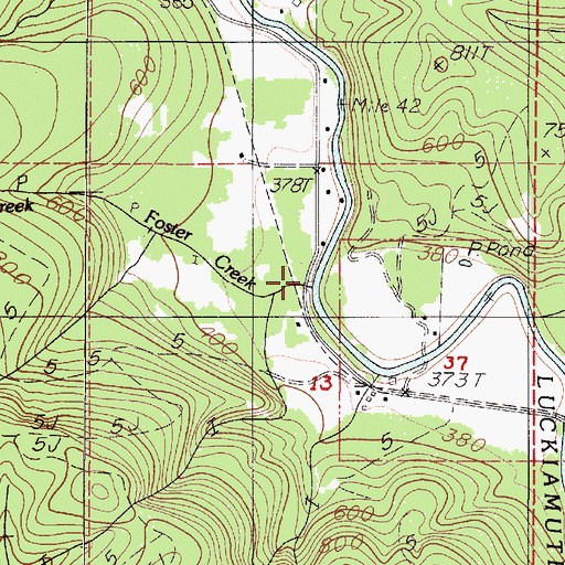 Topographic Map of Foster Creek, OR