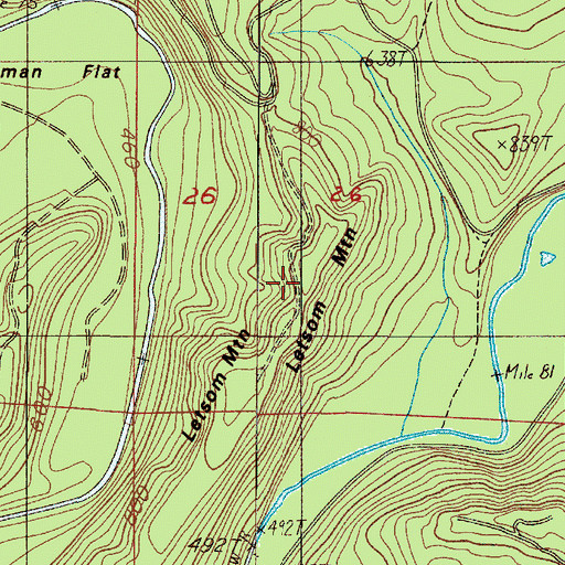 Topographic Map of Letsom Mountain, OR