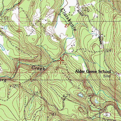 Topographic Map of Vonberg Creek, OR