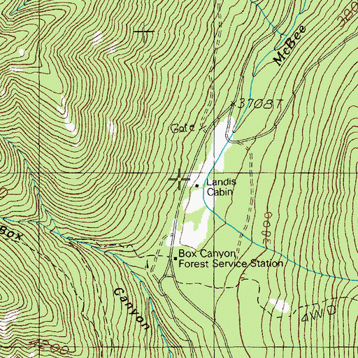Topographic Map of Landis Cabin, OR