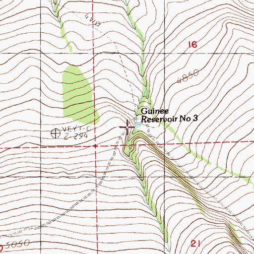 Topographic Map of Guinee Reservoir Number 3, OR