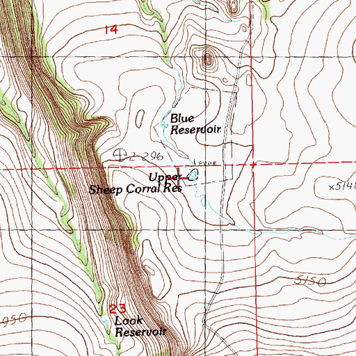 Topographic Map of Upper Sheep Corral Reservoir, OR