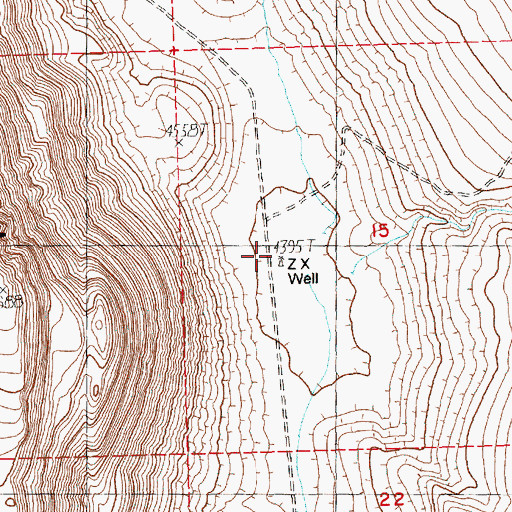 Topographic Map of ZX Well, OR