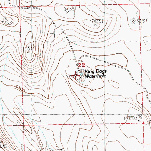 Topographic Map of King Dogs Waterhole, OR