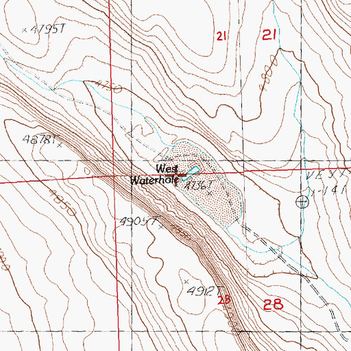 Topographic Map of West Waterhole, OR