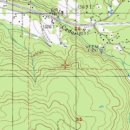 Topographic Map of Brownell Spring, OR