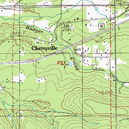 Topographic Map of Alder Reservoir, OR