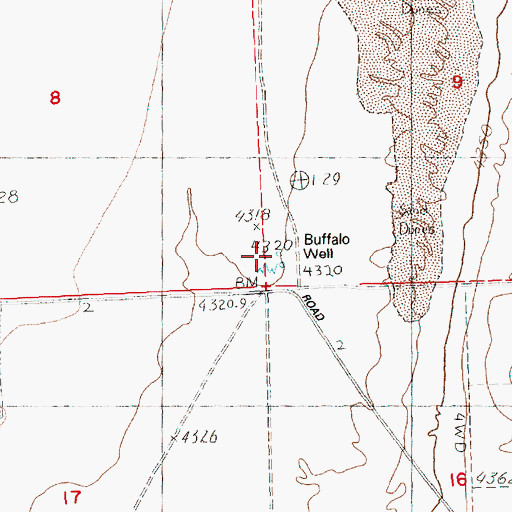 Topographic Map of Buffalo Well, OR
