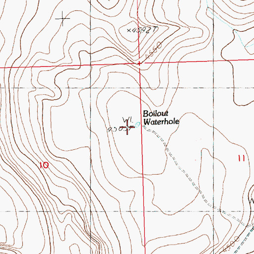 Topographic Map of Boilout Waterhole, OR