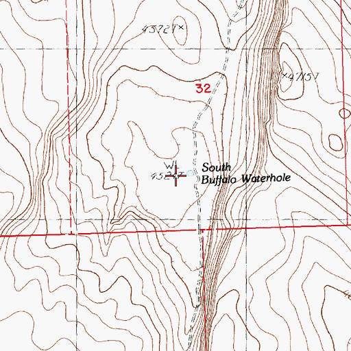 Topographic Map of South Buffalo Waterhole, OR