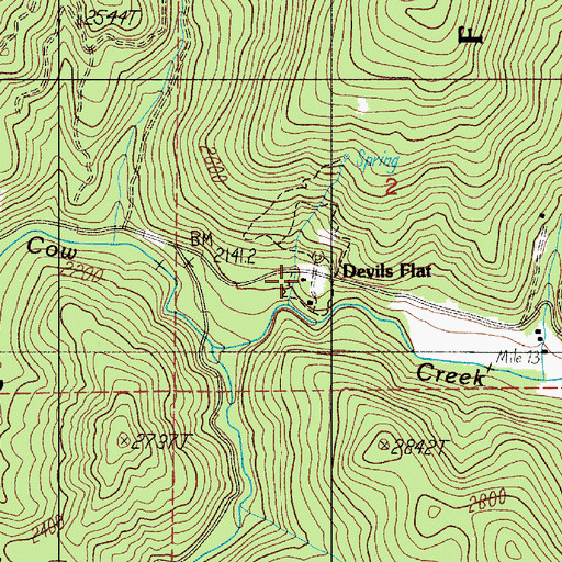 Topographic Map of Devils Flat, OR