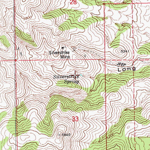 Topographic Map of Silverstrike Spring, AZ