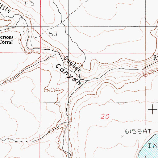 Topographic Map of Lake Fork West Owyhee River, OR