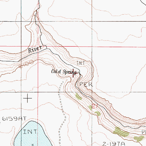Topographic Map of Cold Spring, OR
