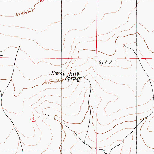 Topographic Map of Horse Hill Spring, OR
