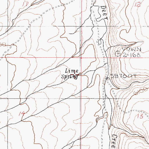 Topographic Map of Lime Spring, OR