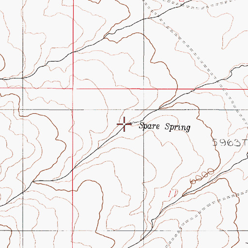 Topographic Map of Spare Spring, OR