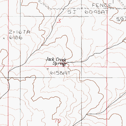 Topographic Map of Jack Creek Spring, OR