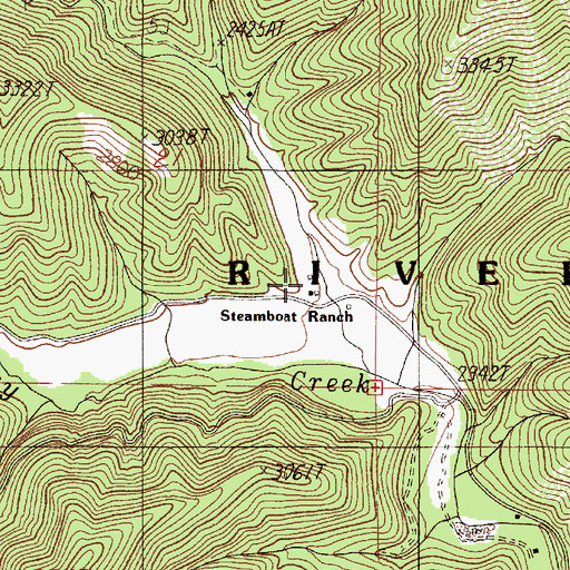 Topographic Map of Steamboat Ranch, OR