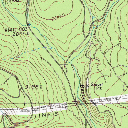 Topographic Map of Cold Springs Creek, OR