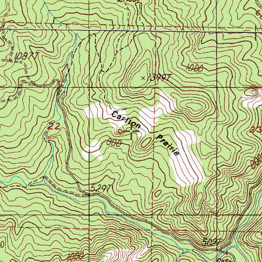 Topographic Map of Carlton Prairie, OR