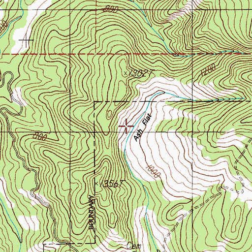 Topographic Map of Ash Flat, OR