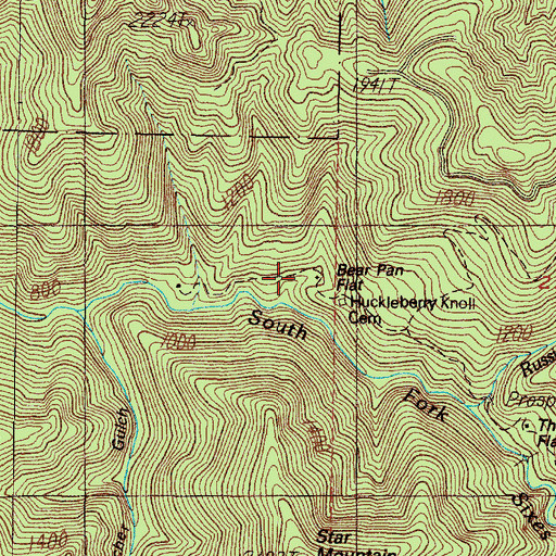 Topographic Map of Bear Pan Flat, OR