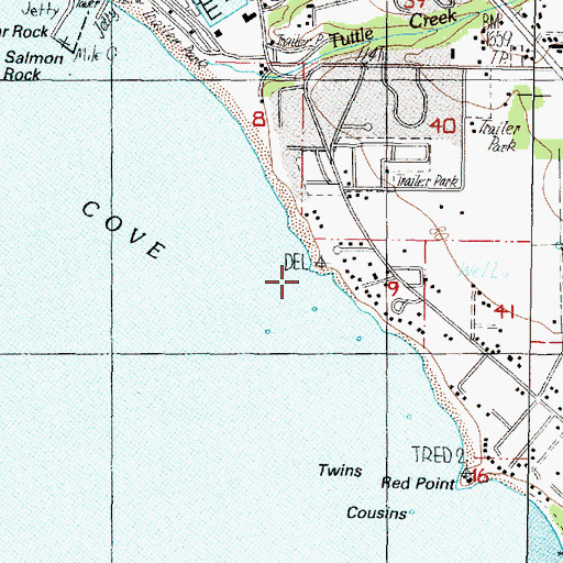 Topographic Map of Gull Rocks, OR
