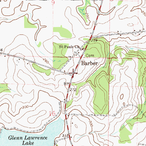 Topographic Map of Barber, AL