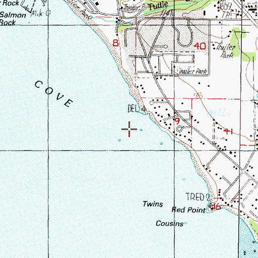 Topographic Map of Pelican Rock, OR