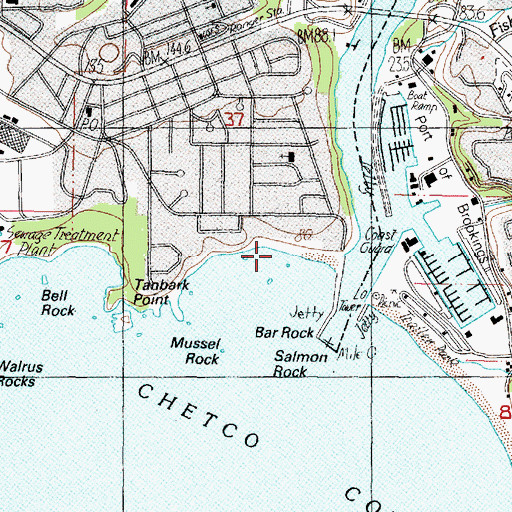 Topographic Map of Yellow Rock, OR