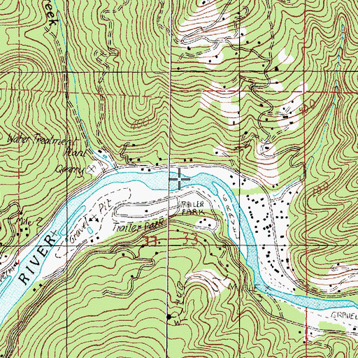 Topographic Map of Tide Rock, OR
