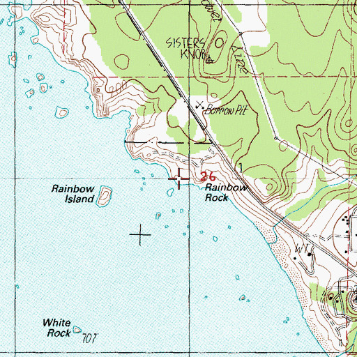 Topographic Map of Rainbow Rock, OR