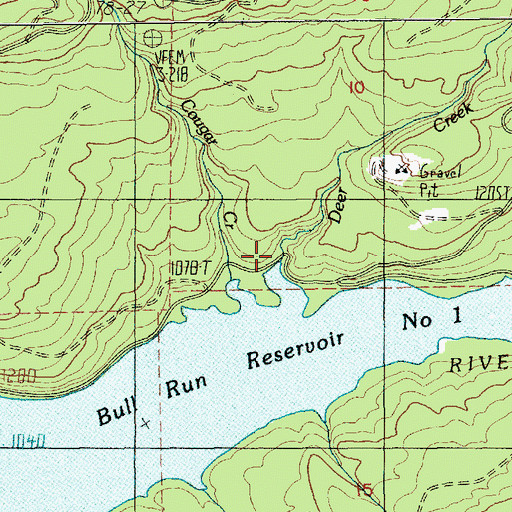Topographic Map of Deer Creek, OR