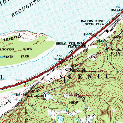 Topographic Map of Pillars of Hercules, OR