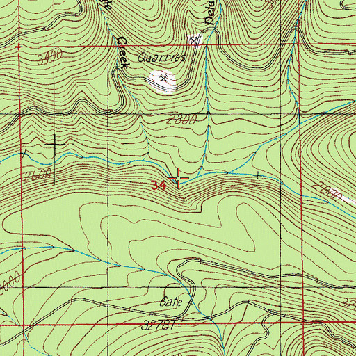 Topographic Map of Delate Creek, OR