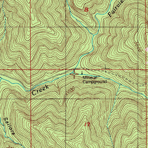 Topographic Map of Mineral Recreation Site, OR