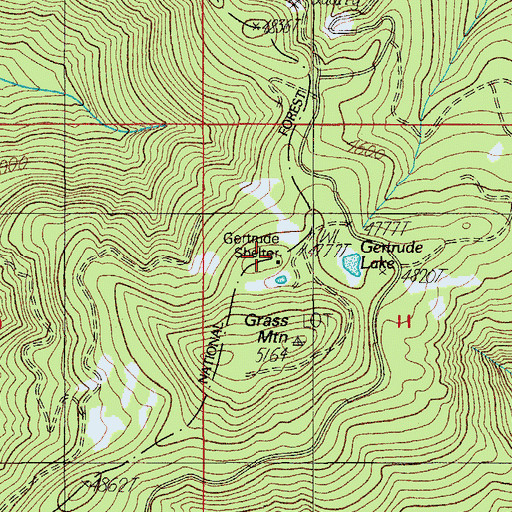 Topographic Map of Gertrude Shelter, OR