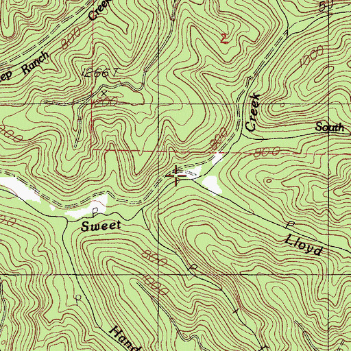 Topographic Map of Lloyd Creek, OR