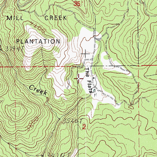 Topographic Map of The Flats, OR