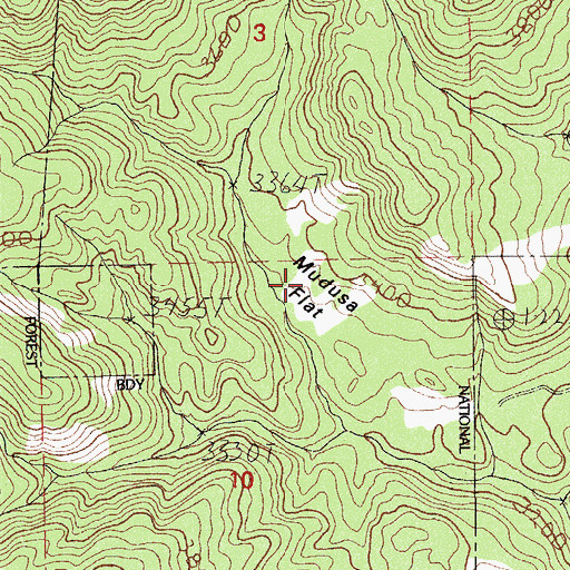 Topographic Map of Mudusa Flat, OR