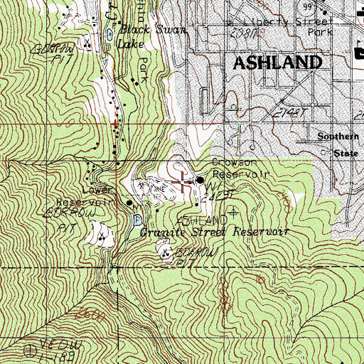 Topographic Map of Crowson Reservoir, OR