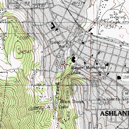 Topographic Map of Meyer Memorial Lake, OR