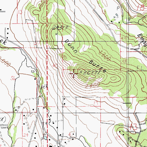 Topographic Map of Dunn Butte, OR
