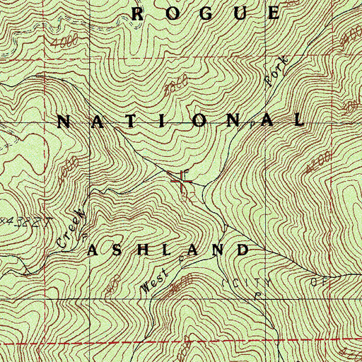Topographic Map of Weasel Creek, OR