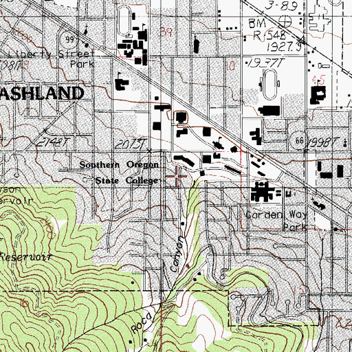 Topographic Map of Roca Canyon, OR