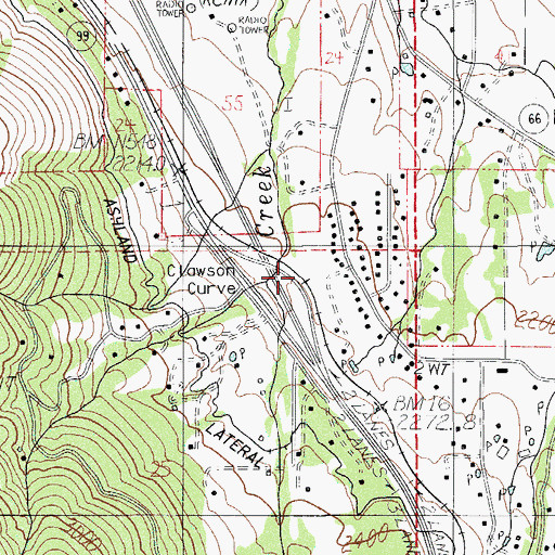 Topographic Map of Clawson Curve, OR