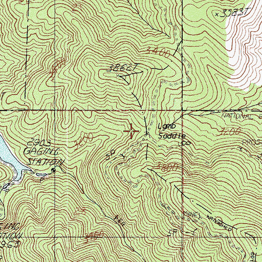 Topographic Map of Lamb Saddle, OR