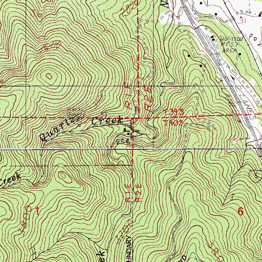 Topographic Map of Quartz Creek, OR